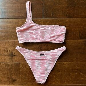 Triangl Melrose Bikini Textured Pink Nary - Size Medium